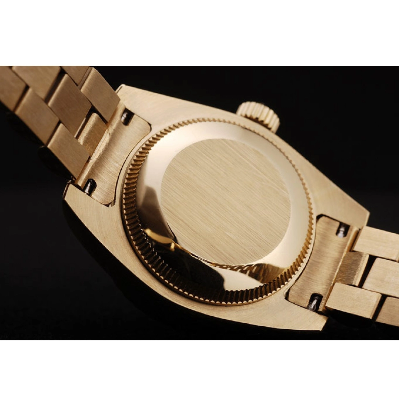MiroTime 0720 Rolex DateJust Ribbed Pattern Gold Bezel Gold Dial